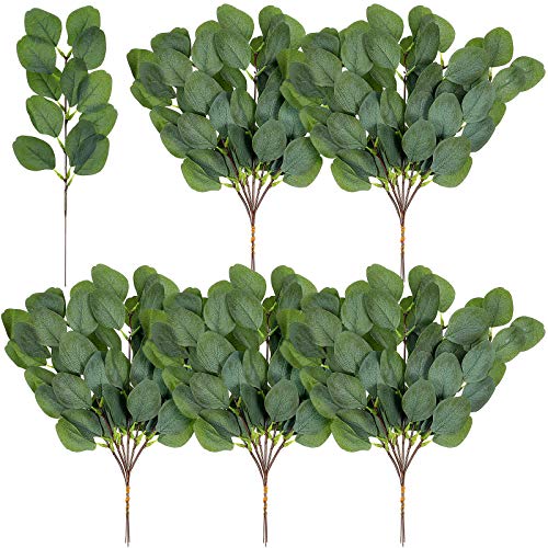 WILLBOND 30 Pieces Eucalyptus Stems Artificial Leaf Stem Faux Long Eucalyptus Artificial Greenery Leaves for Wedding, Office, Holiday, Home, Garden, Greens Decor