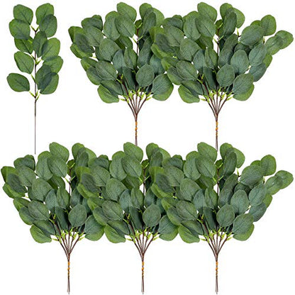 WILLBOND 30 Pieces Eucalyptus Stems Artificial Leaf Stem Faux Long Eucalyptus Artificial Greenery Leaves for Wedding, Office, Holiday, Home, Garden, Greens Decor