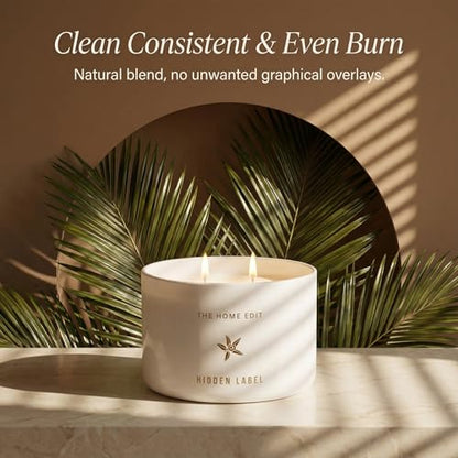 Hidden Label Vanilla Jasmine Scented Candle, 10 oz 2-Wick | Soy wax jar candle, up to 45 hours, warm floral scent for bedroom, bathroom, living room and gifting - color: Vanilla Jasmine