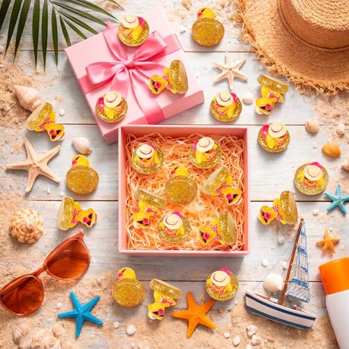 RoundFunny 50 Pcs Mini Ducks Bulk Resin Bikini Duck Figurines for Cruises | Miniature Duck for Summer Beach Pool Party Favors, Hawaii Duckies Figure for Dollhouse Hide DIY Craft, Garden Landscape Decor - style: Bikini Duck