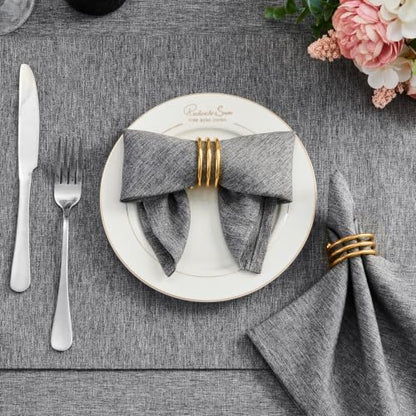 Gray 17x17 Polyester Linen Farmhouse Cloth Napkins Set of 8 | Waterproof, Stain Resistant, Shrink Proof, Washable, fabric, Outdoor, Reusable, Dining, Wedding, Kitchen, Party, Birthday - color: Gray