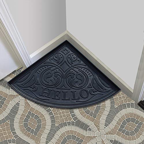 A1HC Heavy Duty Flexible and Durable 100% Rubber Hello Triangle Boot Trays Multi-Purpose for Shoes, Pets, Garden - Mudroom, Entryway, Garage and Scraper Doormat 21.6" X 21.6" - style: Triangle