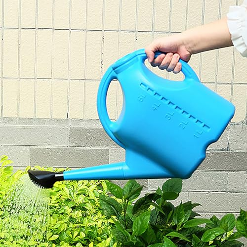 1.1 Gallon Long Spout Watering Can, Modern Lightweight Durabl Plant Waterer with Removable Long Spout Sprinkler Head,2026 New Plastic Large Watering Can Indoor for Succulents Flower Seedlings - color: Blue