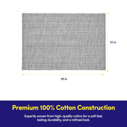 Sweet Home Collection 100% Cotton Placemats for Dining Room Rectangle Two Tone Woven Fabric 13" x 19" Soft Durable Table Mat Set, Set of 6, Gray - color: Gray, size: Rectangle 13" x 19"
