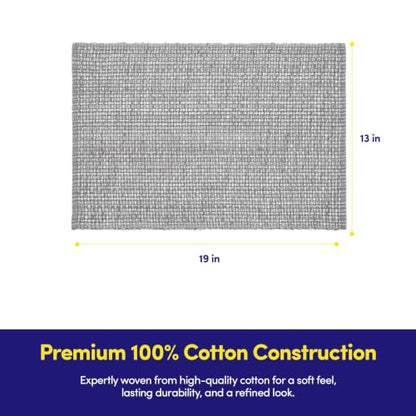 Sweet Home Collection 100% Cotton Placemats for Dining Room Rectangle Two Tone Woven Fabric 13" x 19" Soft Durable Table Mat Set, Set of 6, Gray - color: Gray, size: Rectangle 13" x 19"