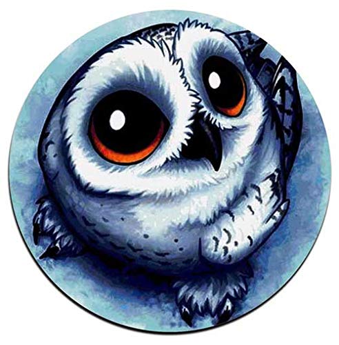 Cute Owl Round Coaster Set - Made of Recycled Rubber - Set of 4 - color: Cute Owl