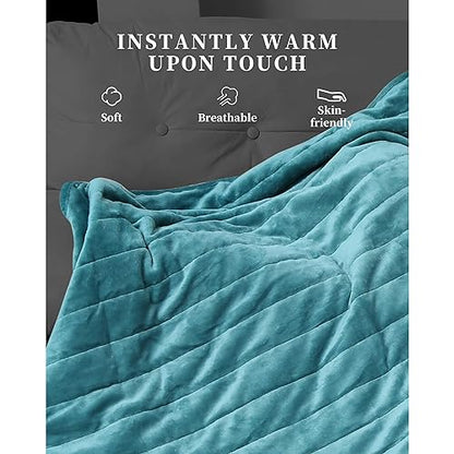 LaSyL Flannel Fleece Blankets Twin XL Size Green - 3 Layers 450GSM Plush Fuzzy Cozy Soft Throw Blanket for Bed, Sofa, Couch, Travel, Camping, 72x90 inches - color: Green, size: 73"x90"