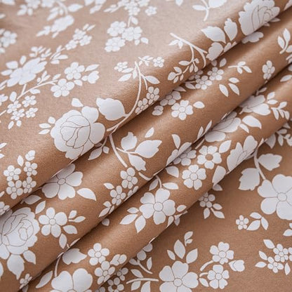 Pioggia Vinyl Tablecloth with Flannel Backing - Waterproof, Oil-Proof, Easy to Clean -Plastic Table Cloth - Perfect for Dining Tables, Kitchen Tables, Parties (Coffee Flowers, 54×72 Inch Rectangular) - color: Coffee Flowers, size: 72" x 54" (Rectangular)