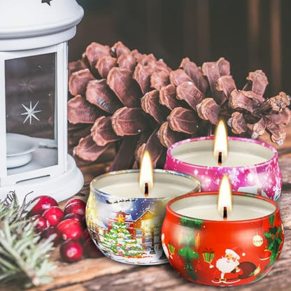 16PCS Scented Candles Christmas Gift Set, Natural Soy Wax 2.5oz Candles for Christmas Gift, 16 fragrances Flavor - color: Red Christmas-16Pcs