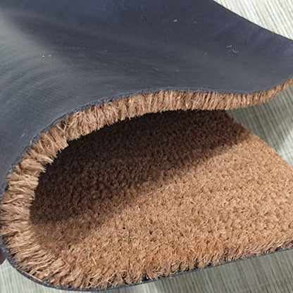 Funny Coir Boho Cow Print Welcome Mat - Heavy-Duty PVC Back Non Slip Outdoor Coconut Coir Doormat 23.6 x 15.7 inch - color: Boho Cow Print Welcome