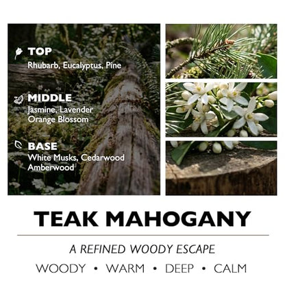 HomeLights Premium Scented Candles - 33.3 oz Natural Soy Wax, Aromatherapy for Home, Long Lasting Smokeless, 130 hrs Burn Time, 3 Cotton Wicks, Gifts for Women & Men - Teak Mahogany - color: Teak Mahogany