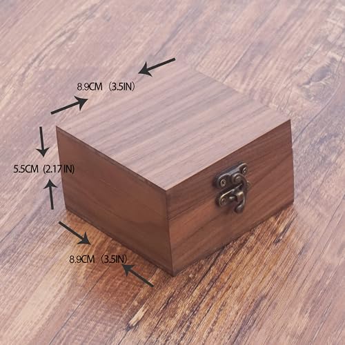 Walnut Wood Box for Crafts, Jewelry Box and watch box Wooden Keepsake Box Gift (Walnut) - color: Walnut