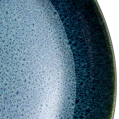 Sango 16-Piece Stoneware Dinnerware Set for 4, Glossy Black/Blue Big Dinner Plates and Bowls Sets with Reactive Glaze, Ceramic Dish Set, Modern Beautiful Dishes, Microwave & Dishwasher Safe, Resona - color: Blue, size: 16-Piece Set