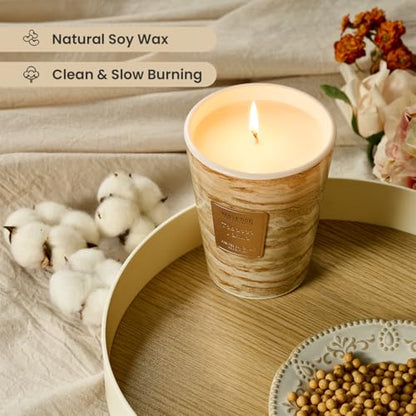 M&SENSE Tobacco Vanilla Scented Soy Candle, 3 Wick Highly Scented 14.1 Oz 75H, Aromatherapy Christmas Gift for Women and Men - color: TobaccoVanilla, size: Medium