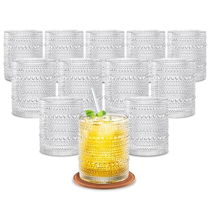 12 Oz Hobnail Drinking Set, Clear | Set of 12 - color: Clear, size: 12 OZ