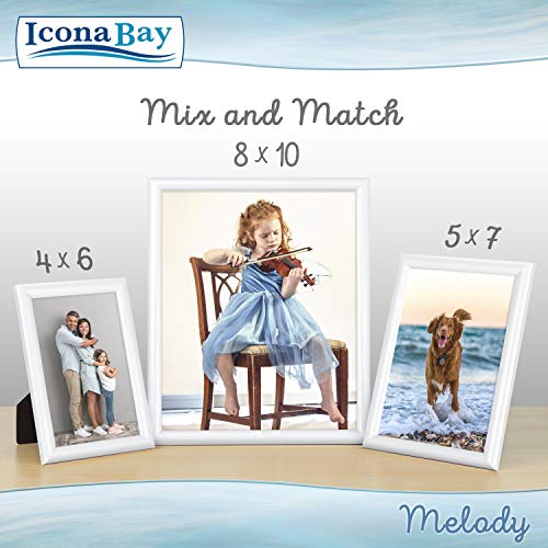 8x10 (20x25 cm) Picture Frames (Snow White, 4 Pack), Contemporary Photo Frames, Melody Collection Picture Frame Set - color: Snow White