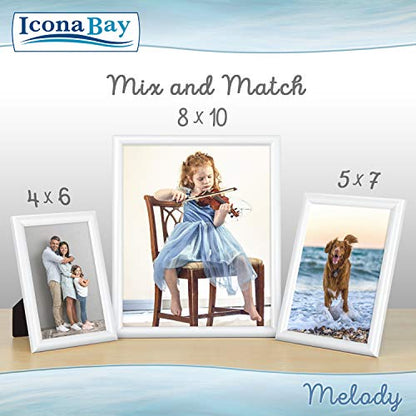 8x10 (20x25 cm) Picture Frames (Snow White, 4 Pack), Contemporary Photo Frames, Melody Collection Picture Frame Set - color: Snow White