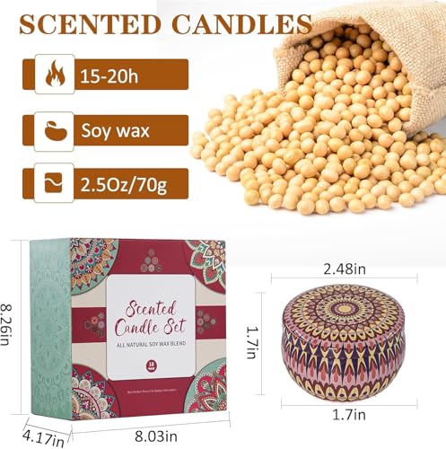 Candle Gifts for Women, 18 Packs Aromatherapy Candles, Scented Candles Gift Set for Women Gifts, Candles for Home Scented, Soy Wax Jar Candles, Retro Court Style - Exclusive for Nobles - size: Bulk Value 18-Candle Set