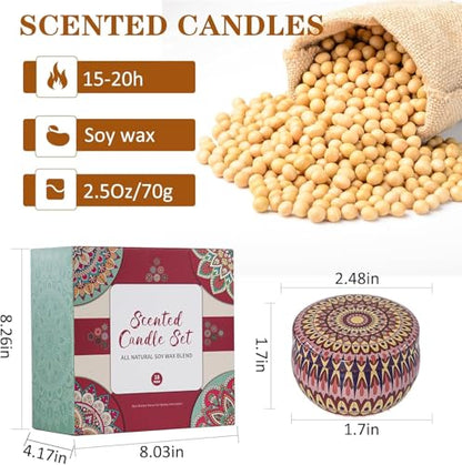 Candle Gifts for Women, 18 Packs Aromatherapy Candles, Scented Candles Gift Set for Women Gifts, Candles for Home Scented, Soy Wax Jar Candles, Retro Court Style - Exclusive for Nobles - size: Bulk Value 18-Candle Set