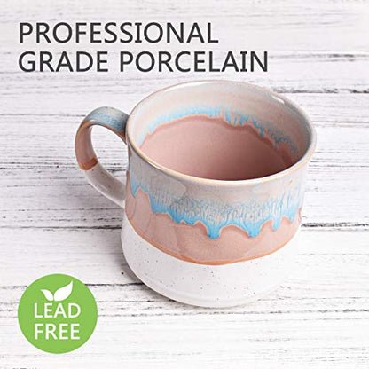 Bosmarlin Large Ceramic Coffee Mug, Big Tea Cup, 7 Colors to Choose, 21 Oz, Dishwasher and Microwave Safe, 1 PCS (White) - color: White
