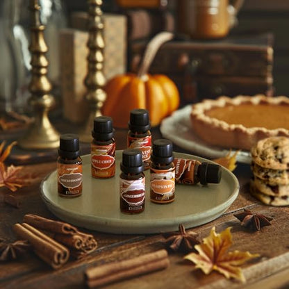 ARVIDSSON Autumn Spice Essential Oils Set, Fall Essential Oil for Diffuser - Cinnamon, Pumpkin Pie, Harvest Spice, Apple Cider, Gingerbread, Snickerdoodle, Cozy Fragrance Oils - color: Brown