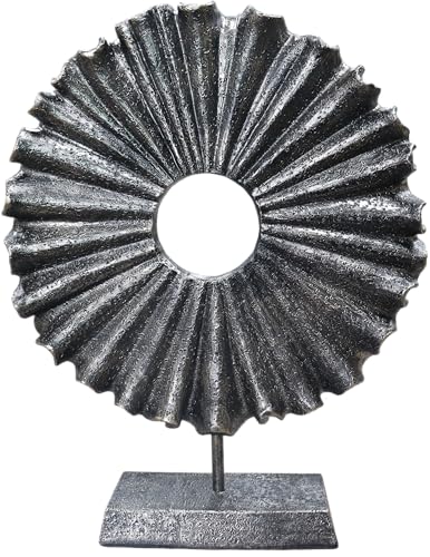 Modern Abstract Round Decorative Sculpture, Dining Living Room Desk Decor,Geometric Home Decor Statues,Shelf Top Decor Aesthetics, Coffee Tables or Office Shelves（Bronze Colored） - color: 14.17"bronze Colored