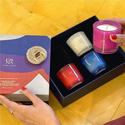 Luxury Scented Soy Candles Gift Set | 4 Natural Lavender Candles for Women's Stress Relief