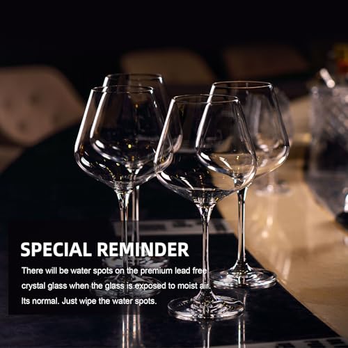 coccot Red Wine Glasses Set of 4, Hand Blown Italian Style Crystal Burgundy Wine Glasses, Lead-Free Premium Clear Glass [23 oz/650ml，4 Pack ] - color: Crystal