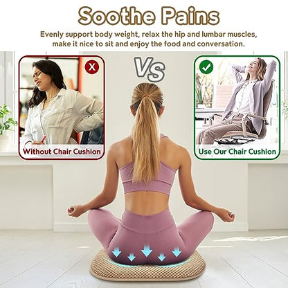 Kitchen Chair Cushions Dining Office Chair Pads Non Slip Thin Seat Cushion | Khaki 17x15 U Shaped Washable Soft Thick Memory Foam Large Metal Wooden Outdoor Patio Chair Cushions - color: Khaki