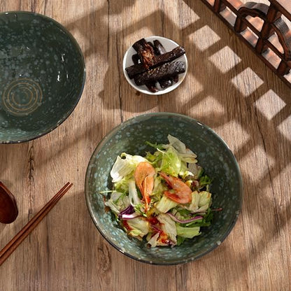 8 Inch Ceramic Ramen Bowl Set of 2, 40oz Japanese Bowls with Spoons & Chopsticks,Durable,Microwave & Dishwasher Safe,Perfect for Ramen,Pho,Salad,Soup,Noodles，Mixing bowls（Jade Green） - color: Jade Green