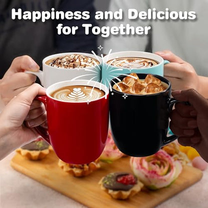 Urbanstrive 16 oz Large Coffee Mug with Handle Tea Cup Novelty Coffee Cup Idea Gift for Men Women Office Work, Black - color: Black