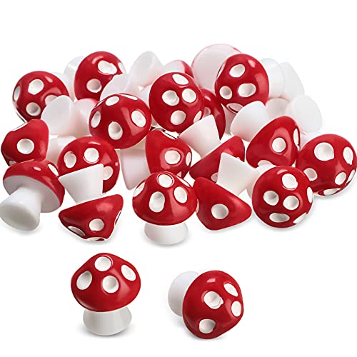Jetec 24 Pcs Mini Mushrooms for Crafts Fairy Tiny Resin Garden Mushroom Small Figurines Miniatures Little DIY Accessories Gift Bulk for Home Dollhouse Handmade Landscape Aquarium Potted Decoration