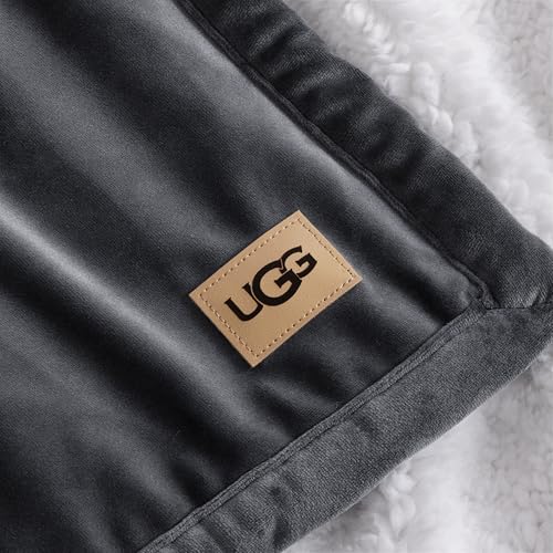 UGG Bliss Fleece Plush Throw Blanket for Couch, 50''x70'', Imperial Blue | Soft, Cozy, Reversible, Oeko-Tek Compliant, Easy Care, Medium Weight, Giftable Blanket, Year-round Use - color: Blue