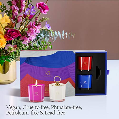 Luxury Scented Soy Candles Gift Set | 4 Natural Lavender Candles for Women's Stress Relief