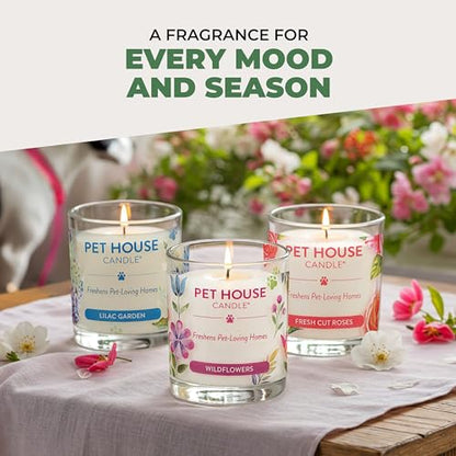 Pet House 9 oz Fresh Cut Grass Scented Candle, Clean Burning, Long Lasting Plant-Based Pet Odor Candle, 60 Hour Burn Time - 2 Pack - color: Fresh Cut Grass, size: Pack of 2
