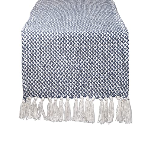 DII Woven Basics Collection 100% Cotton Knit Table Runner, 15x108, French Blue - color: French Blue, size: 15x108"