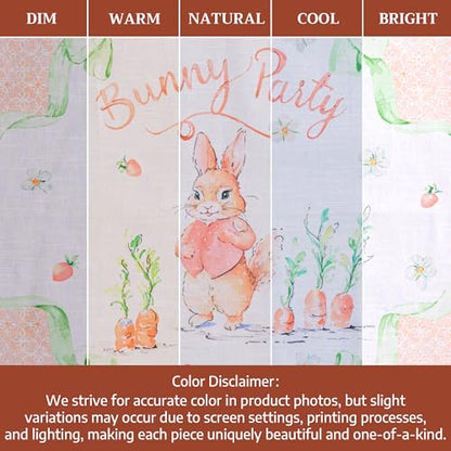 Maison d' Hermine Kitchen Towels Set of 3 Reusable 100% Cotton 27.50" x 20" | Cloth Tea Dish Towels Absorbent with Hanging Loop for Kitchen Dining Party Wedding Hotel Home Spring Summer - Bunny Party - color: 008 - Bunny Party