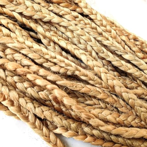 MDS® Pack of 1 Handwoven Braided Jute Area Rug 2x8 feet Oval - 100% Natural Burlap Reversible Accent Rugs for Home Decor, Living Room, Doormat, Kitchen, Entryway Rug, Rustic, Farmhouse (2'x8') - size: 2ft x 8ft