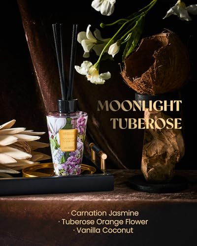 M&SENSE Reed Diffuser, Moonlight Tuberose, 8.79 oz Natural Essential Oil | Non-Toxic Organic, Long-Lasting Fragrance, Ideal for Living Room, Bedroom, Gifts for Women - color: Moonlight Tuberose
