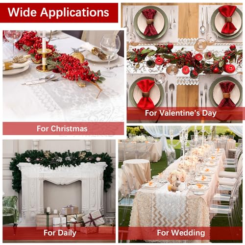 Lace Table Runner Christmas Table Runner White Farmhouse Boho Table Runner Coffee Table Runners Cotton Woven Table Runers Rectangular Lace Doilies for Wedding Bridal Shower Kitchen Dining Table Decor - size: 13 x 54 Inch, style: White