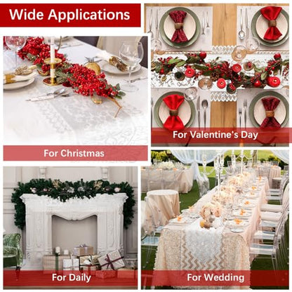 Lace Table Runner Christmas Table Runner White Farmhouse Boho Table Runner Coffee Table Runners Cotton Woven Table Runers Rectangular Lace Doilies for Wedding Bridal Shower Kitchen Dining Table Decor - size: 13 x 54 Inch, style: White