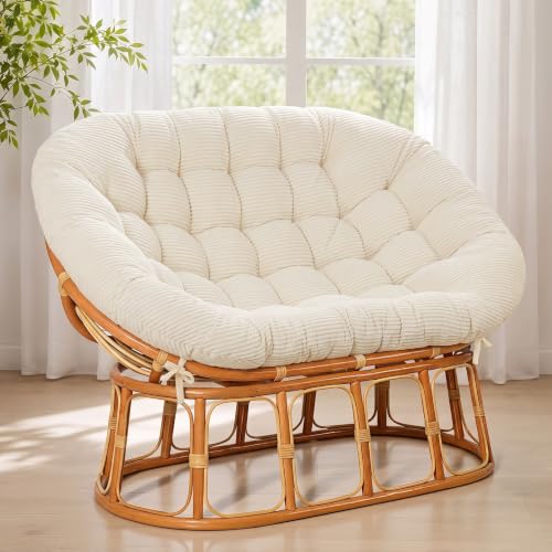 Papasan Chair Cushion Beige - color: Beige, size: 65x48 Inch