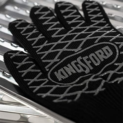 Kingsford Heat-Resistant BBQ Grill Gloves, Five Finger, 2 Count Pair | Protects hands from extreme temperatures, textured grip for secure hold, sold as a set of two