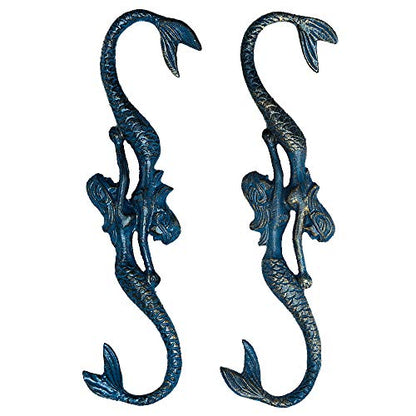 Sungmor Cast Iron Plant Hangers, 2PC Mermaid & 11 Inch Length, Large S Hooks for Hanging Plants, Ceiling Extender Hooks for Hanging Flower Basket, Planter, Macrame Plant Holder, Lantern, Windchime | Large S Hooks for Hanging Plants, Ceiling Extender Hooks