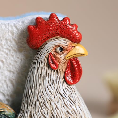Resin Retro Rooster Shape Sponge Holder for Kitchen Sink, Compact Sink Caddy Organizer, Scouring Pad and Dish Sponge Holder, B