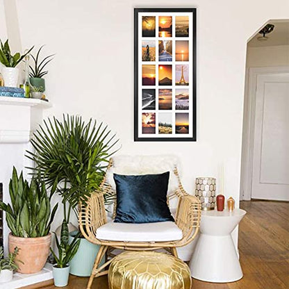 MEBRUDY 4x6 Collage Picture Frames with 15 Openings, 2 Pack Black Multi Photo Frames Display 4 x 6 Pictures with Mat for Wall Mounting - style: Regularly Style-2 Pack