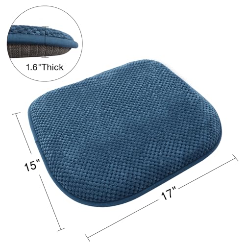 Blue Foam Seat Cushions Kitchen Chairs Pads for Dining Chairs Non Slip Office Seat Cushions Washable U Shaped Soft Thick Large Metal Wooden Chair Cushions,17" x 15" | 17x15 U Shaped Outdoor Patio Chair Cushions Washable Soft Thick Memory Foam Large Office