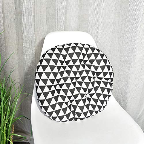 vctops Bohemian Soft Round Chair Pad Garden Patio Home Kitchen Office Seat Cushion Black White Diameter 16" - color: Black White, style: Diameter 16 Inch