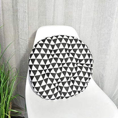 vctops Bohemian Soft Round Chair Pad Garden Patio Home Kitchen Office Seat Cushion Black White Diameter 16" - color: Black White, style: Diameter 16 Inch
