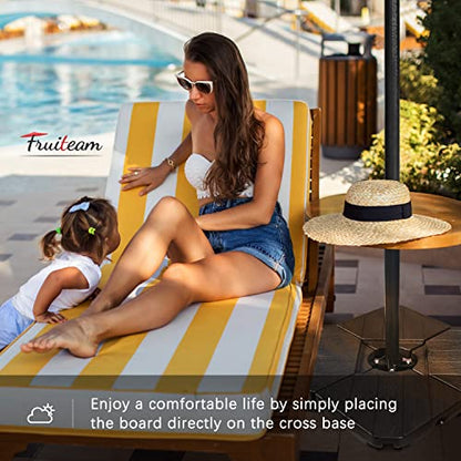 FRUITEAM Patio Cantilever Umbrella Base Weight, 4-Piece Offset Umbrella Base Stand Heavy Duty, Wind-Resistant, Water & Sand Filled Base Up to 180 LBS - color: Brown